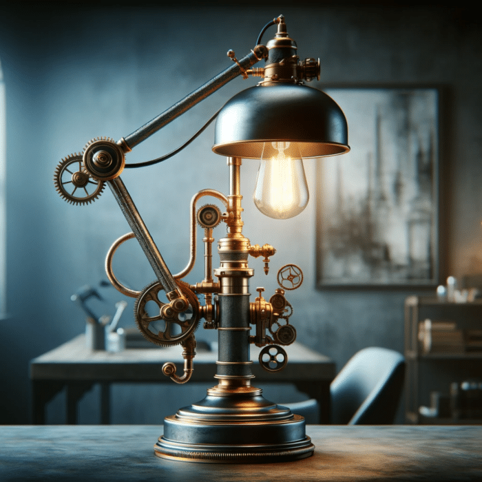 Steampunk table lamp