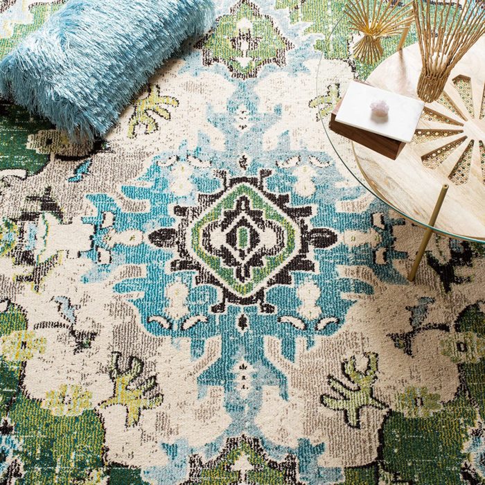green persian rug