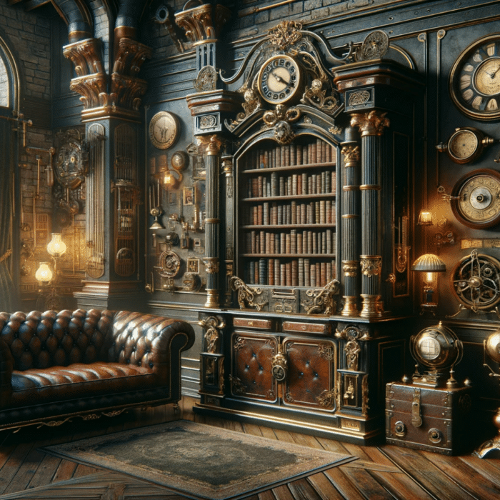 Steampunk book shelves