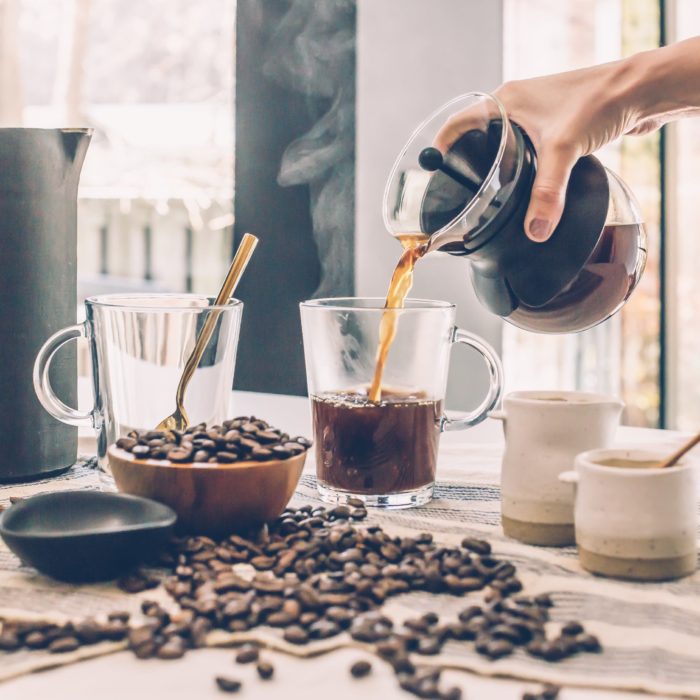 coffee on table and in jars