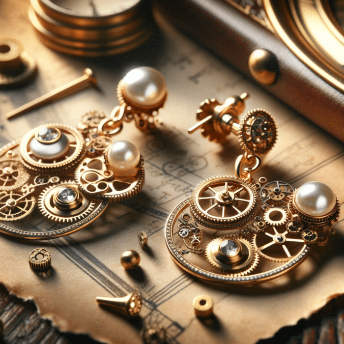 Pair of elegant steampunk earrings