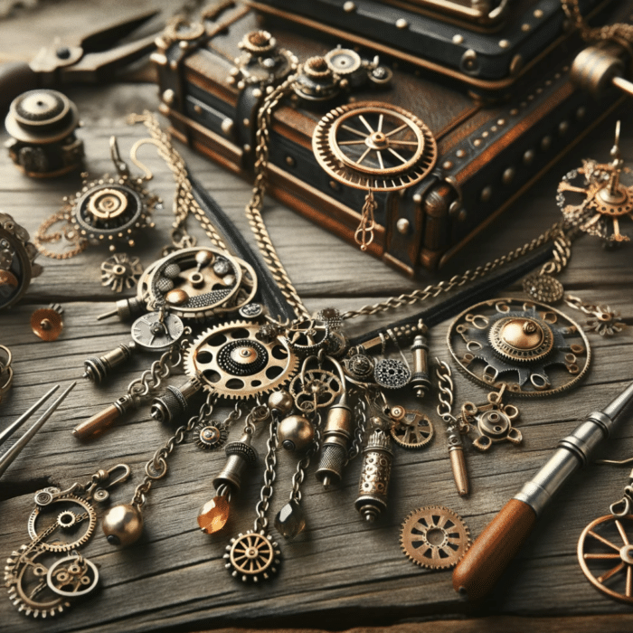 Steampunk jewelry with tools