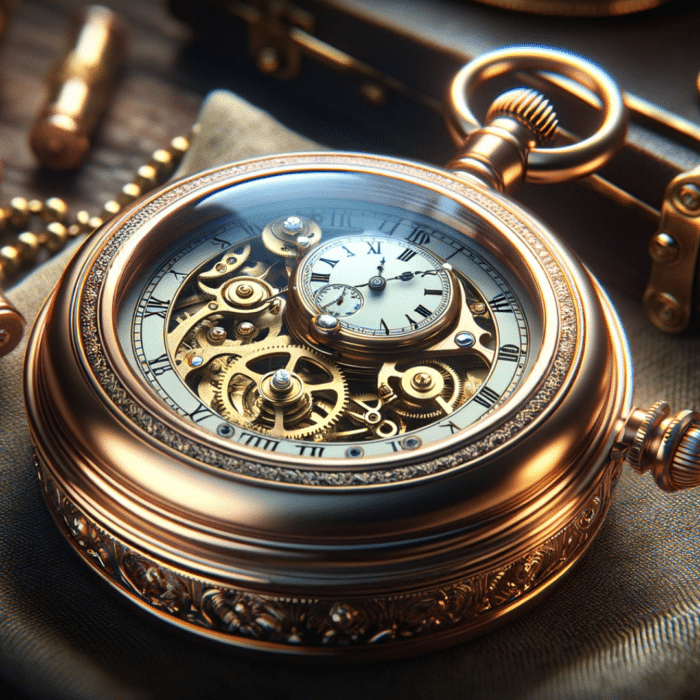 Steampunk stopwatch with a pouch