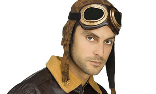 aviator cap and goggles