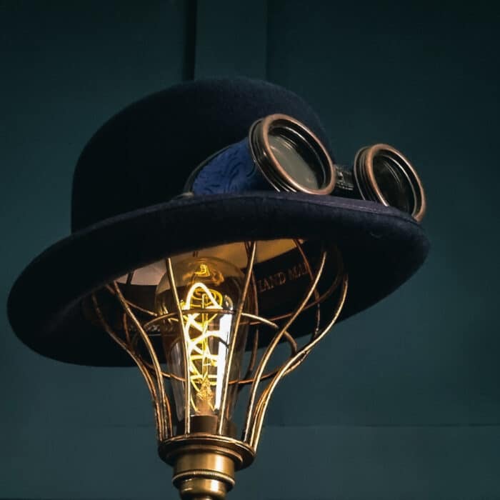 Hat on a lamp