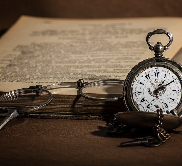 pocket watch glasses book