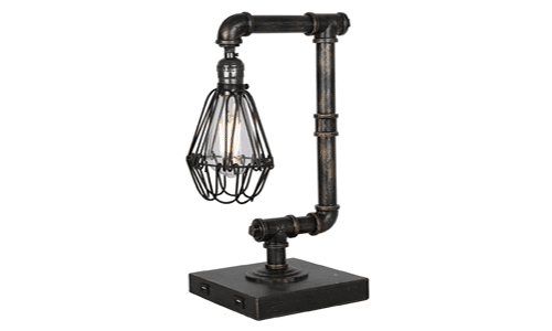 Industrial Desk Lamp with USB Ports