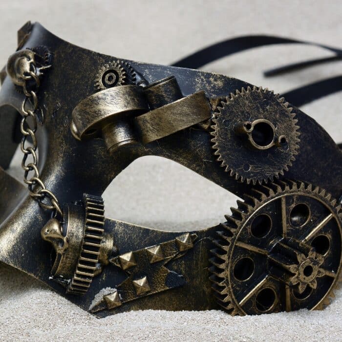 Steampunk mask with gears cogs