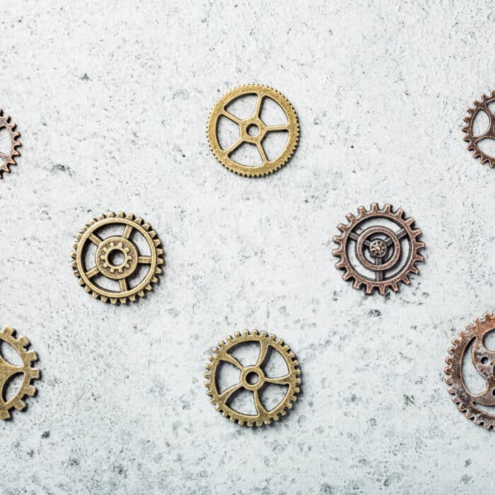 Brass cog wheels, steampunk background, texture concept