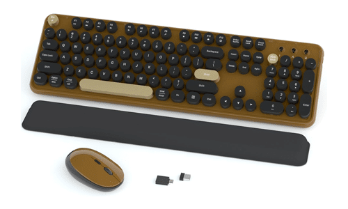 Coffee Wireless Keyboard and Mouse Combo