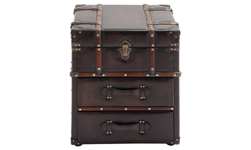 ACCENT TABLE WITH BUCKLE HINGED TOP