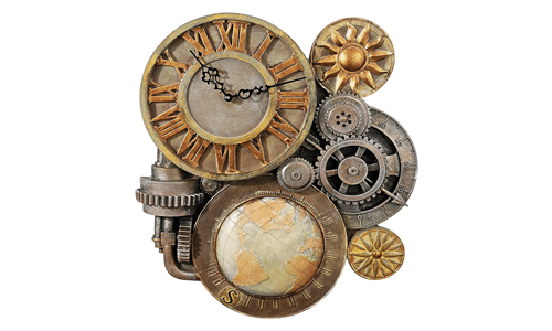 GEARS OF TIME SCULPTURAL WALL CLOCK