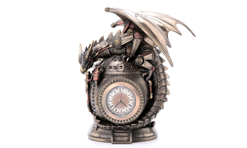 STEAMPUNK MECHANICAL DRAGON CLOCK WITH TRINKET BOX
