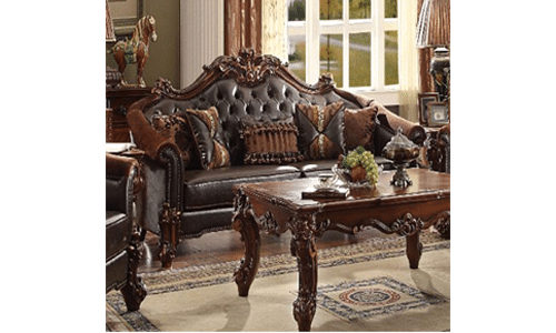 TRANSITIONAL UPHOLSTERY AND POLYRESIN SOFA