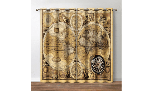 WORLD MAP BLACKOUT CURTAINS